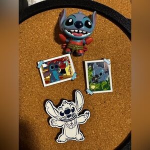 Disney Stitch Pin Bundle (3) + Stitch Figure – Lilo & Stitch Collectible